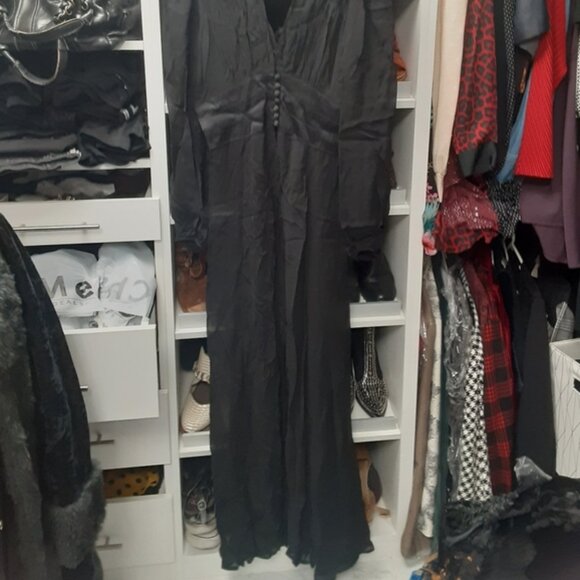 1940's Long Robe Forties Follies Trashy Diva Lingerie Dress Coat hollywood glam - Picture 4 of 11